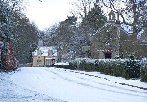 Main street in the snow